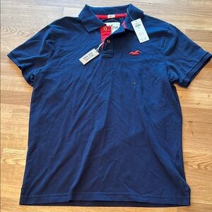 Hollister Blue Polo Shirt Classic Design